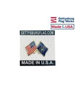 Michigan State Flag Lapel Pin (Double Waving Flag w/USA)