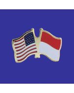 Monaco Lapel Pin (Double Waving Flag w/USA)