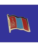 Mongolia Lapel Pin (Single Waving Flag)