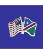 Namibia Lapel Pin (Double Waving Flag w/USA)