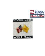 New Mexico State Flag Lapel Pin (Double Waving Flag w/USA)