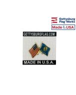 Oklahoma State Flag Lapel Pin (Double Waving Flag w/USA)