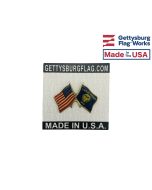 Oregon State Flag Lapel Pin (Double Waving Flag w/USA)