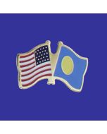 Palau Lapel Pin (Double Waving Flag w/USA)