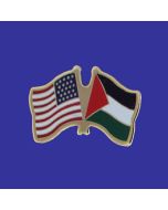 Palestine Lapel Pin (Double Waving Flag w/USA)