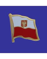 Poland Ancestral Lapel Pin (Single Waving Flag)