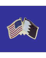 Qatar Lapel Pin (Double Waving Flag w/USA)