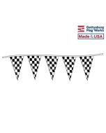 Black & White Checkered Triangle Pennant Strings