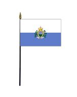 San Marino Stick Flag (with seal) - 4x6"