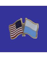 San Marino Lapel Pin (Double Waving Flag w/USA)
