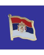Serbia (seal design) Lapel Pin (Single Waving Flag)
