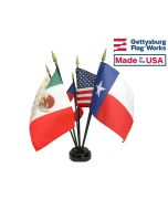 Six Flags Over Texas Historical American Flag Set - 4x6"