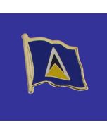 St Lucia Lapel Pin (Single Waving Flag)