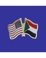 Sudan Lapel Pin (Double Waving Flag w/USA)
