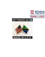 Tanzania Lapel Pin (Double Waving Flag w/USA)