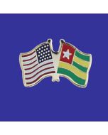 Togo Lapel Pin (Double Waving Flag w/USA)