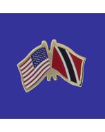 Trinidad & Tobago Lapel Pin (Double Waving Flag w/USA)