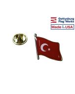 Turkey Lapel Pin (Single Waving Flag)