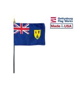 Turks & Caicos Stick Flag Made in the USA by Gettysburg Flag Works
