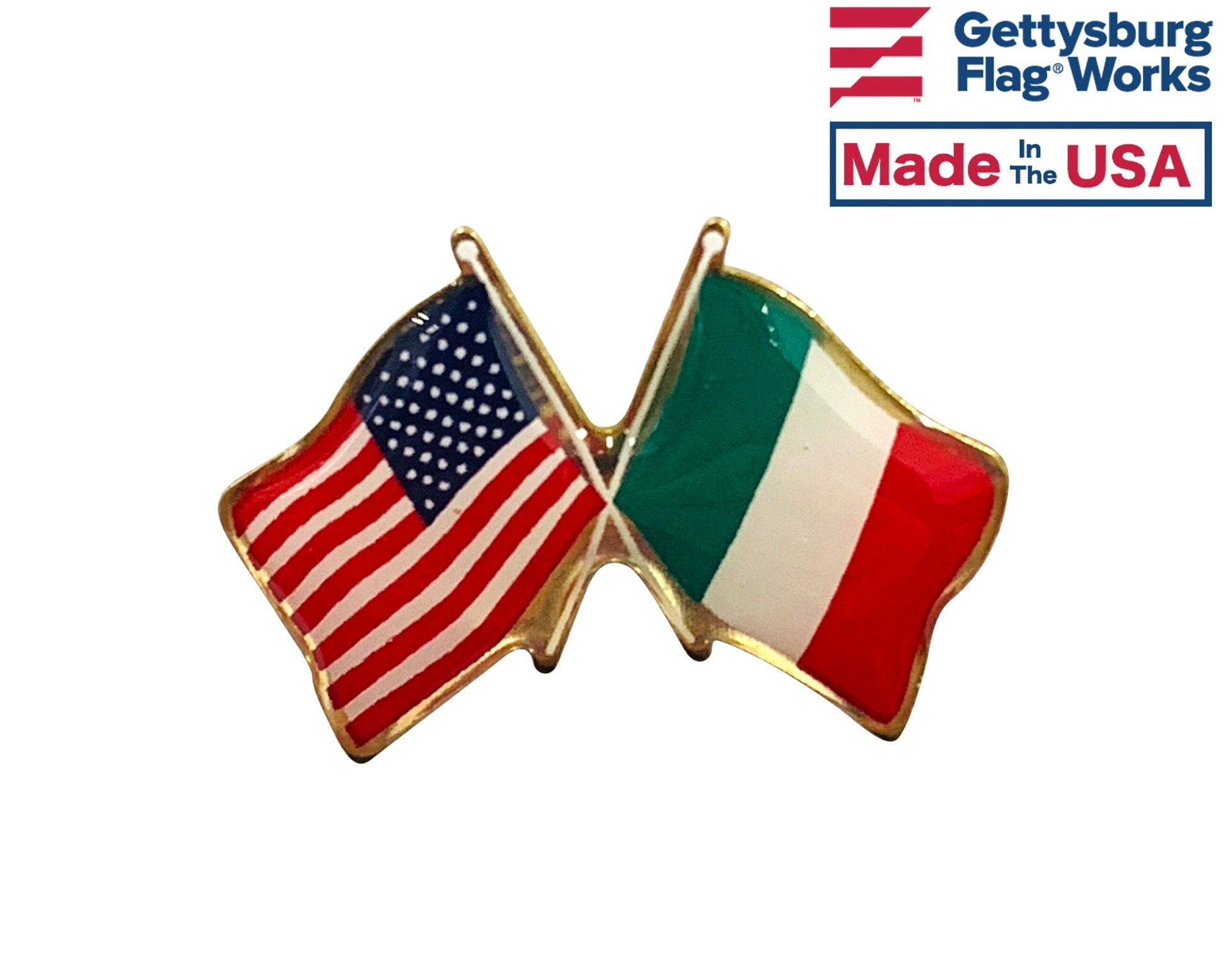 Italy Flag National Pin Badge – Metal Lapel, Backpack, Hat, Button Vest – Italian Colors