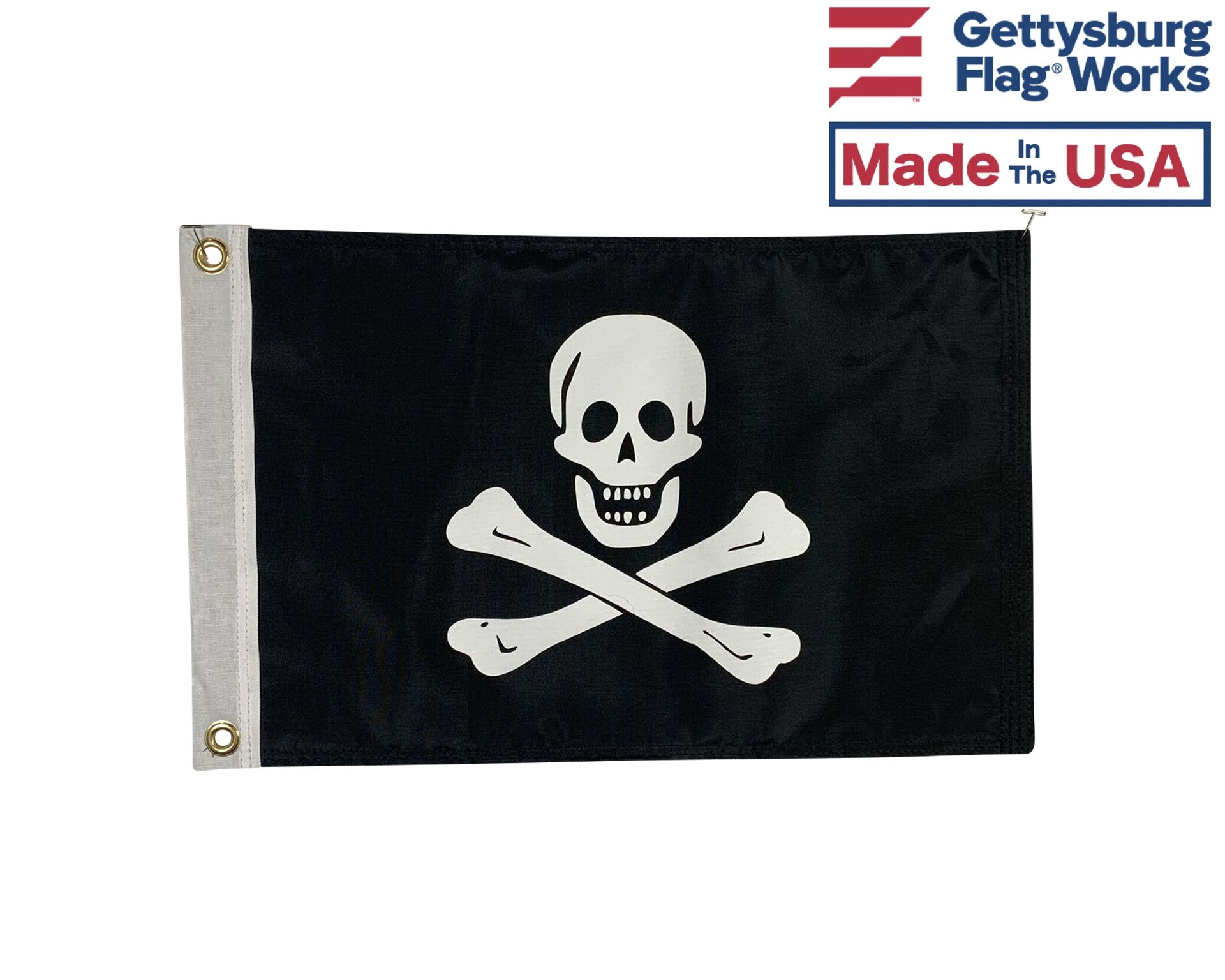 Jolly Roger Flag - 12x18 Screen Printed - Nautical & Marine Ensigns