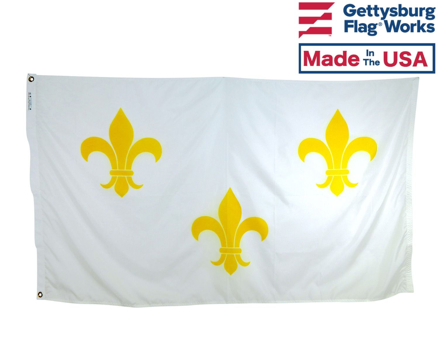 France Fleur De Lis Desk Flag Set – 4x6 Inch Table Stick Flag With Gold Base – 100% Polyester