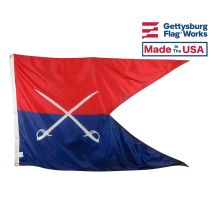 Cavalry Guidon Flag (Red/Blue Crossed Swords) - 3x5'