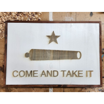 "Come and Take It" Hand-Made Wood Carving Wall Art