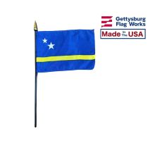 Curacao Stick Flag Made in the USA by Gettysburg Flag Works