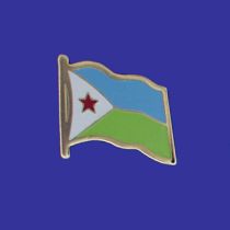 Djibouti Lapel Pin (Single Waving Flag)