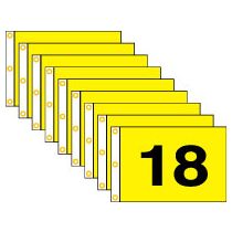 Golf Flag Set 10-18 (Black on Yellow) - 14x20"