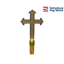 Fancy Metal Gold Cross Flagpole Finial Topper