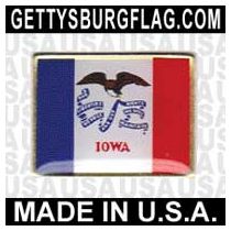 Iowa State Flag Lapel Pin (Single Rectangle Flag)