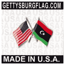 Libya Lapel Pin (Double Waving Flag w/USA)