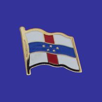 Netherlands Antilles Lapel Pin (Single Waving Flag)