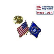 North Marianas Lapel Pin (Double Waving Flag w/USA)