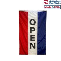 OPEN Flag, Red, White & Blue (Vertical)