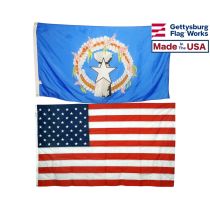 Northern Marianas & Battle-Tough® American Flag Combo Pack Made in the USA by Gettysburg Flag Works