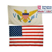 U.S. Virgin Islands & Battle-Tough® American Flag Combo Pack Made in the USA by Gettysburg Flag Works