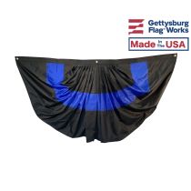 Thin blue line pleated fan 