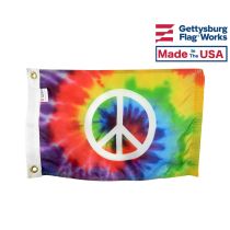 Tie Dye Peace Boat Flag 