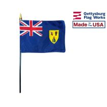Turks & Caicos Stick Flag - 4x6"