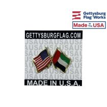 United Arab Emirates Lapel Pin (Double Waving Flag w/USA)