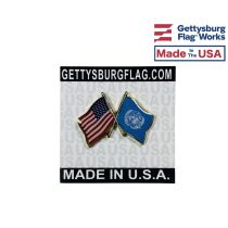 United Nations Lapel Pin (Double Waving Flag w/USA)