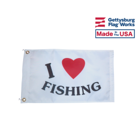 I Love Fishing Flag - 12x18