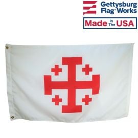 Jerusalem Cross Flag -  Order of the Holy Sepulchre Crusades Historical Flag