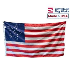 34 Star Great Flower US Civilian Flag Made in the USA by Gettysburg Flag Works