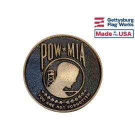 3" POW/MIA Memorial Bronze Medallion - Adhesive Backed 3" Diameter