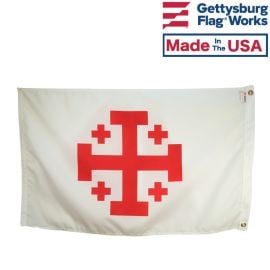 Jerusalem Cross Flag -  Order of the Holy Sepulchre Crusades Historical Flag