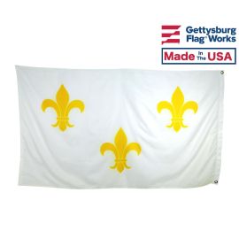 France Fleur-de-lis Flag - 3 Fleur White Background